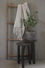 Ronde grote stenen pot Old brown 18 x 20 cm, Huis en Inrichting, Woonaccessoires | Vazen, Ophalen of Verzenden, Nieuw