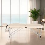 Massagetafel 2 zones met matras en aluminium frame - beige, Verzenden, Nieuw