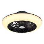Plafondventilator met lamp LAFEE ø30CM 18 Watt Matt zwart, Ophalen of Verzenden, Nieuw, Plafondventilator