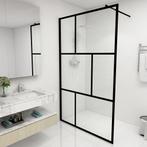 vidaXL Inloopdouchewand 115x195 cm gehard glas zwart, Verzenden, Nieuw