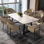 Set van 2 Luxe Eetkamerstoelen – Microvezel en Metaal, Huis en Inrichting, Stoelen, Verzenden, Nieuw