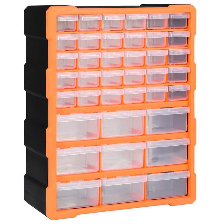 vidaXL Organiser met 39 lades 38x16x47 cm, Doe-het-zelf en Verbouw, Gereedschapskisten, Nieuw, Verzenden