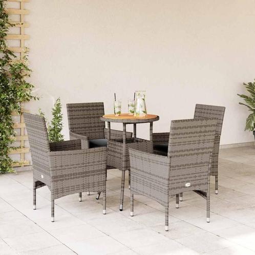 vidaXL 5-delige Loungeset met kussens poly rattan en, Tuin en Terras, Tuinsets en Loungesets, Loungeset, Nieuw, 4 zitplaatsen