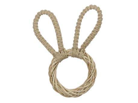 Actie haas hanger kop krans met koord oren beige 10*19.5cm, Huis en Inrichting, Woonaccessoires | Kunstplanten en Kunstbloemen