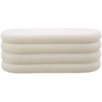 Gestoffeerde zitbank Altu met veel opbergruimte - Bouclé crè, Verzenden, Nieuw