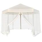 Partytent pop-up zeshoekig met 6 zijwanden 3,6x3,1 m crmewit, Verzenden, Nieuw, 2 meter of meer, Partytent