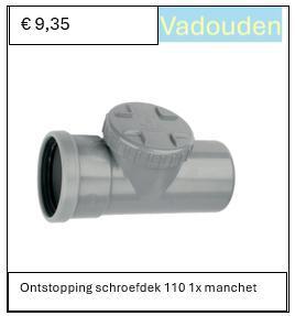 PVC ONTSTOPPING SCHROEFDEK 1x MANCHET, Doe-het-zelf en Verbouw, Overige Doe-het-zelf en Verbouw, Nieuw, Ophalen of Verzenden