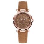 Fako® - Horloge - Stars - PU Suède - Ø 34mm - Bruin, Nieuw, Verzenden