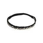 Haarband gevlochten - Koord 2cm - Zwart creme, Nieuw