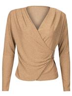 Top Overslag Glitter Goud, damestop met lange mouwen, Kleding | Dames, Tops, Verzenden, Nieuw