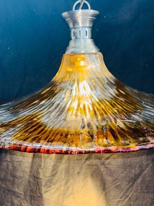 Lamp - Glas - Oranje hanglamp, Antiek en Kunst, Curiosa en Brocante