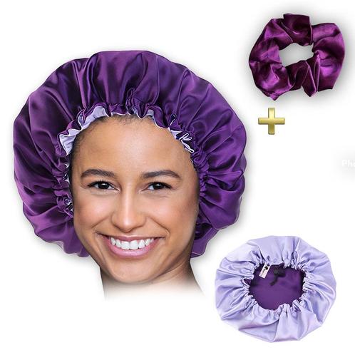Paarse Satijnen Slaapmuts / Haar bonnet van Satijn / Satin h, Sieraden, Tassen en Uiterlijk, Uiterlijk | Haarverzorging, Nieuw