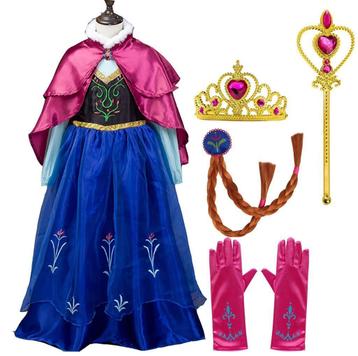 Frozen Anna jurk - roze cape - 92,98,104,110,116,122,128,134