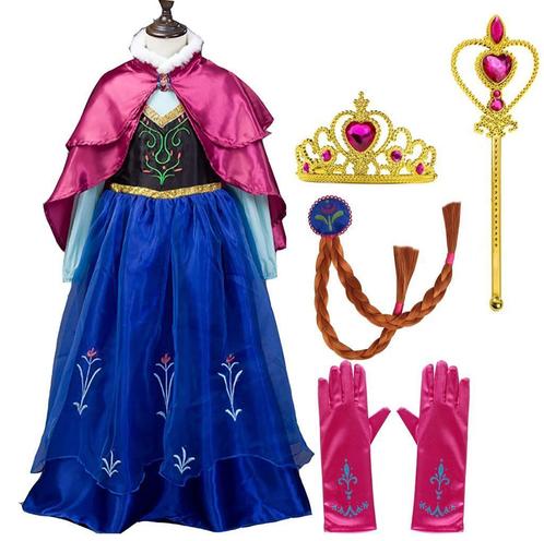 Frozen Anna jurk - roze cape - 92,98,104,110,116,122,128,134, Kinderen en Baby's, Carnavalskleding en Verkleedspullen, Meisje