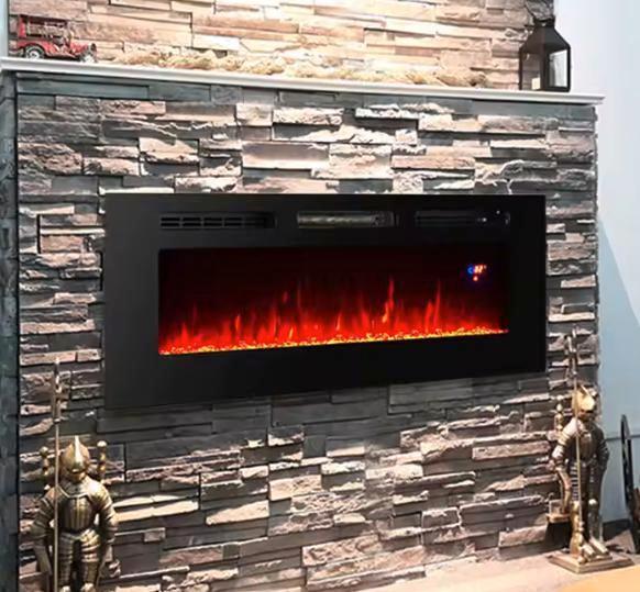 Wandhaard elektrisch 50 inch met LED en afstandsbediening, Huis en Inrichting, Haarden, Nieuw, Verzenden
