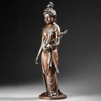 Bronzen beeld van Kannon Bosatsu - Gepatineerd brons -