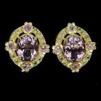 Zonder minimumprijs - Oorbellen Zilver Amethist - Olivijn -, Sieraden, Tassen en Uiterlijk, Oorbellen, Nieuw