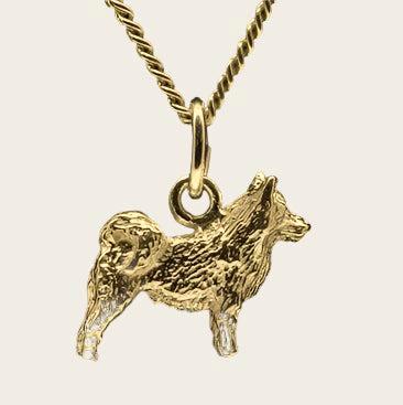 Gouden Zweedse Lappenhond ketting hanger - klein, Sieraden, Tassen en Uiterlijk, Kettinghangers, Nieuw, Verzenden