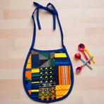 Afrikaanse print slabbetje - Blauw / Oranje Kente (Unisex), Ophalen of Verzenden, Nieuw