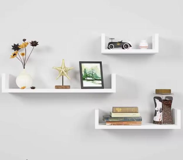 Getone 3 Zwevende Wandplanken – Wit, Huis en Inrichting, Kasten | Boekenkasten, Nieuw, Verzenden