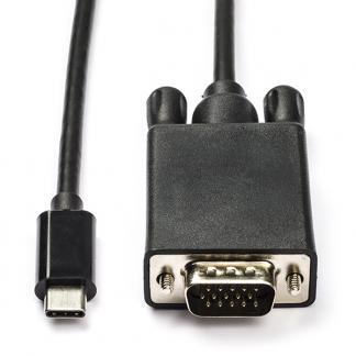 USB C naar VGA kabel | Roline | 2 meter (Full HD), Computers en Software, Pc- en Netwerkkabels, Nieuw, Verzenden