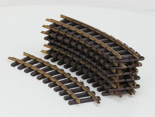 LGB 11000 Set 12St. Gebogenes Gleis, R1,30 Grad (Messing), Hobby en Vrije tijd, Modeltreinen | Overige schalen, Rails, Gebruikt