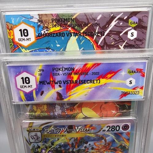 SAR Mewtwo & Charizard Vstar - 2 Graded card - Graad 10, Hobby en Vrije tijd, Verzamelkaartspellen | Pokémon