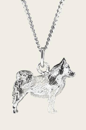 Zilveren Finse Lappenhond groot ketting hanger, Sieraden, Tassen en Uiterlijk, Kettinghangers, Nieuw, Verzenden