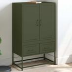 vidaXL buffetkast 68x39x111,5 cm staal olijfgroen, Huis en Inrichting, Kasten | Buffetkasten, Verzenden, 100 tot 150 cm, Nieuw