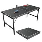 Mini Tafeltennistafel Flexi - Zwart / Zilver - 152 x 71 x 71, Sport en Fitness, Tafeltennis, Verzenden, Nieuw