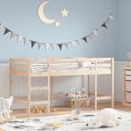 vidaXL Kinderhoogslaper met ladder 90x200 cm massief, Huis en Inrichting, 90 cm, Eenpersoons, Bruin, Verzenden