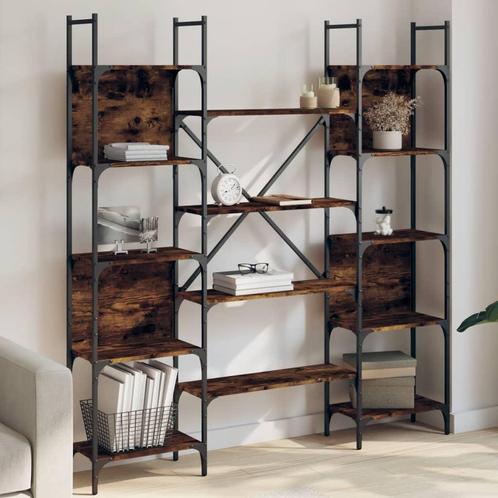 vidaXL Boekenkast 155,5x24x166,5 cm bewerkt hout gerookt, Huis en Inrichting, Kasten | Boekenkasten, Nieuw, Overige houtsoorten