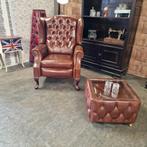 Chesterfield Lazychester Relaxchair Fauteuil (M) - Cognac, Ophalen of Verzenden, Nieuw, Leer, Chesterfield