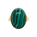 Gouden ring met malachiet 14 krt, Sieraden, Tassen en Uiterlijk, Ringen, Ophalen of Verzenden, Nieuw