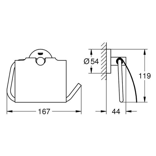 Toiletrolhouder Grohe Essentials Met Deksel Hard Graphite, Doe-het-zelf en Verbouw, Sanitair, Ophalen of Verzenden