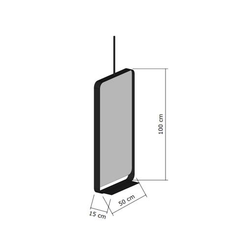 Spiegel Gliss Astra 100x50 Cm Mat Zwart Met Planchet En, Doe-het-zelf en Verbouw, Sanitair, Ophalen of Verzenden