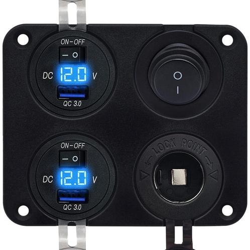 ProRide 12V USB Autolader 2 Poort - 5V/2.4A - Schakelaar en, Doe-het-zelf en Verbouw, Elektra en Kabels, Nieuw, Verzenden