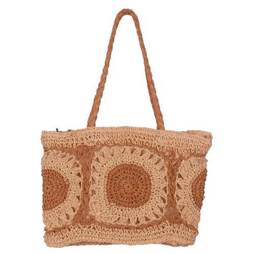 Schoudertas Beige/Zandkleur - Grote Granny Squares - Handgem, Sieraden, Tassen en Uiterlijk, Tassen | Schoudertassen, Wit, Nieuw