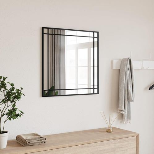 vidaXL Wandspiegel vierkant 50x50 cm ijzer zwart, Huis en Inrichting, Woonaccessoires | Spiegels, Nieuw, Verzenden