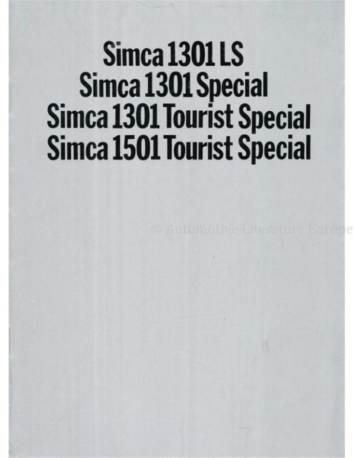 1970 SIMCA 1301 | 1501 BROCHURE NEDERLANDS, Boeken, Auto's | Folders en Tijdschriften
