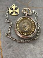 silver masonic antique pocket watch - 1901-1949, Sieraden, Tassen en Uiterlijk, Horloges | Heren, Nieuw