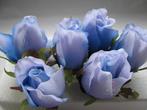Zijden Roosjes Lichtblauw 2Tone 5-6 cm 10 stuks, Ophalen of Verzenden, Nieuw