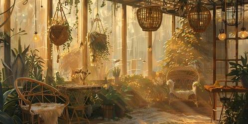 Shayer - Boho Greenhouse - XXL, Antiek en Kunst, Kunst | Schilderijen | Modern