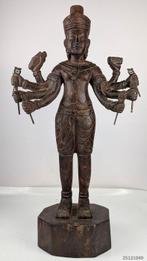Antiek Khmer-stijl bronzen Lokeshvara-standbeeld in