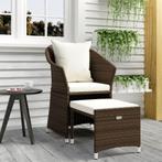 vidaXL 2-delige Loungeset met kussens poly rattan bruin, Tuin en Terras, Tuinsets en Loungesets, Verzenden, Nieuw, Rotan, Loungeset