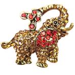 Fako Bijoux® - Broche - Olifant - Kristal - 44x38mm –, Verzenden, Nieuw