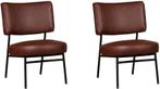 Leren ronde fauteuils - Echt leer, Modern, Comfortabel en k, Huis en Inrichting, Fauteuils, Nieuw, Ophalen of Verzenden, 50 tot 75 cm