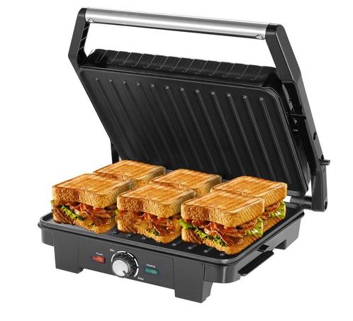 Contactgrill zilver 2.200W (Kook-Bakplaten) (Partytenten), Witgoed en Apparatuur, Overige Witgoed en Apparatuur, Nieuw, Verzenden