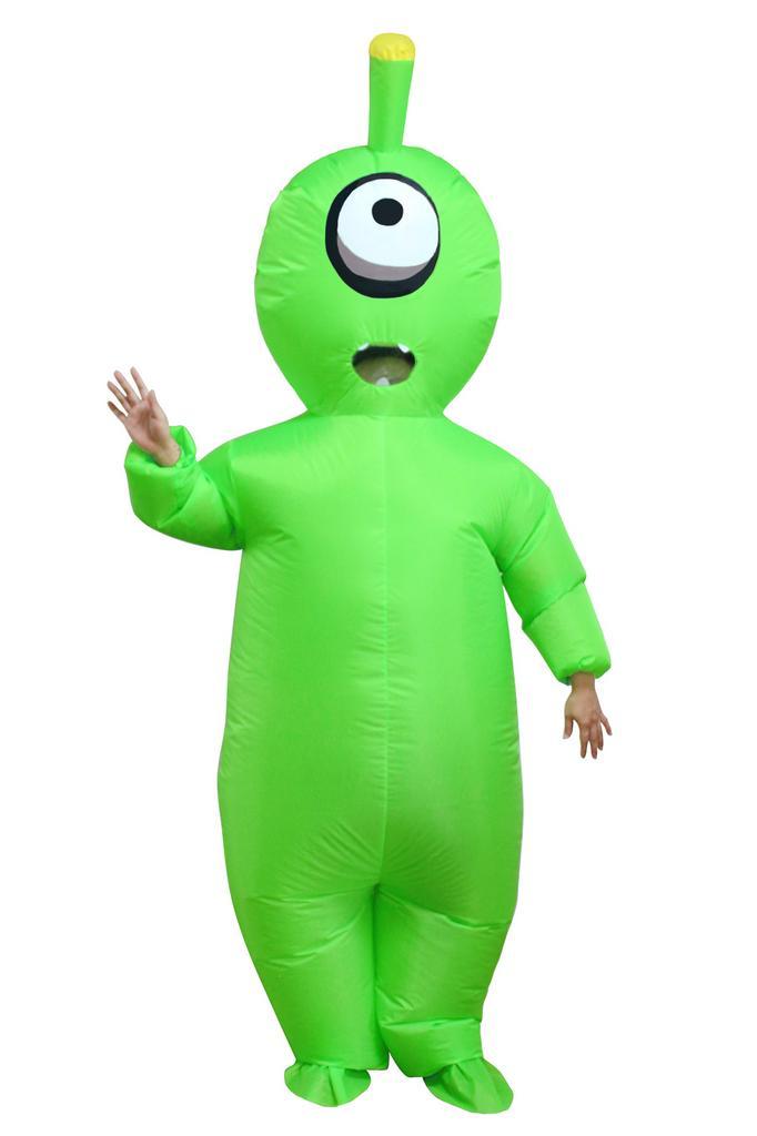 KIMU® Opblaas Kostuum Eenoog Alien Opblaasbaar Pak Alienpak, Kleding | Heren, Carnavalskleding en Feestkleding, Kleding, Nieuw