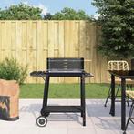 vidaXL Houtskoolbarbecue met wieltjes staal zwart, Tuin en Terras, Verzenden, Nieuw